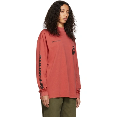 Shop Off-white Red Splitted Arrows Over Mock T-shirt In Red/black