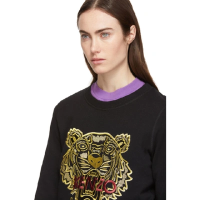 Shop Kenzo Black And Red Tiger Sweatshirt In 99 Black