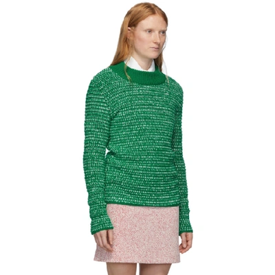 Shop Namacheko Green And White Wool Deng Sweater In 9004 Greenw