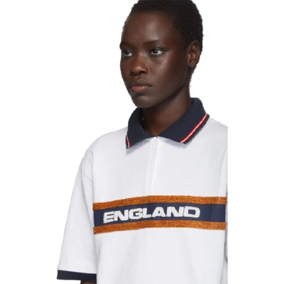 AHLUWALIA STUDIO 白色“ENGLAND”珠饰 POLO 衫