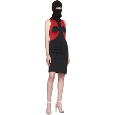 Shop Rudi Gernreich Red And Black Knit Bodysuit In Red/black