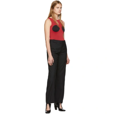 Shop Rudi Gernreich Red And Black Knit Bodysuit In Red/black