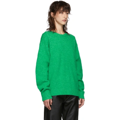 Shop Acne Studios Green Wool Crewneck Sweater In Bright Gree