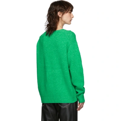 Shop Acne Studios Green Wool Crewneck Sweater In Bright Gree