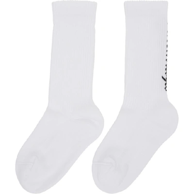 Shop Balenciaga White Tennis Socks In 9060 Wht Bl
