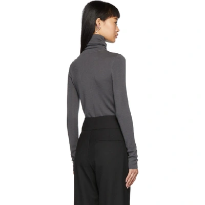 Shop Totême Toteme Grey Merino Wool Navais Turtleneck In 396 Charcoa