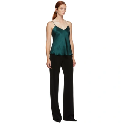 Shop Simone Perele Green Silk Dream Tank Top In 0642 Peacoc