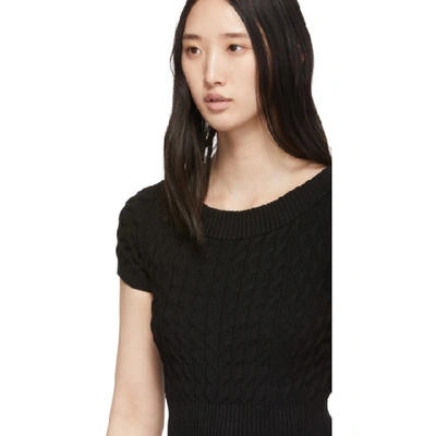 Shop Alexander Mcqueen Black Off-the-shoulder Short Sleeve Sweater In 1000 Black