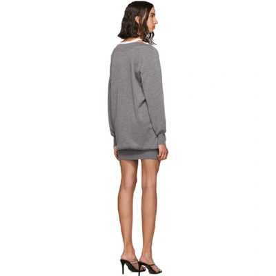 Shop Alexander Wang T Alexanderwang.t Grey And White Bi-layer Sweater Dress In 952 Gry/wht