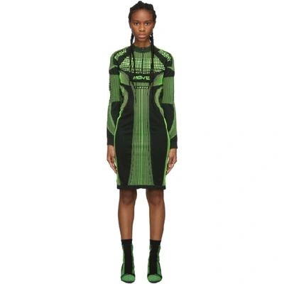 Shop Misbhv Black And Green Active Future Short Dress In Black/green