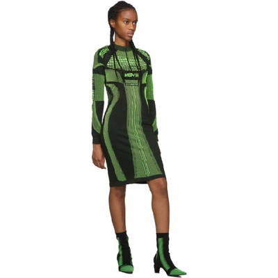 Shop Misbhv Black And Green Active Future Short Dress In Black/green