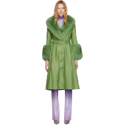 Shop Saks Potts Green Foxy Coat