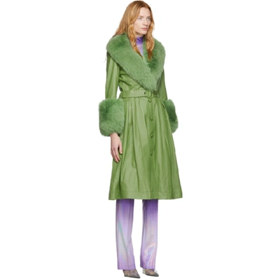 Shop Saks Potts Green Foxy Coat