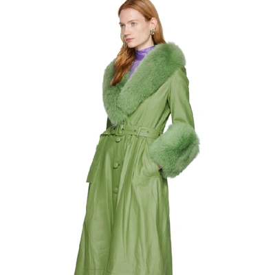 Shop Saks Potts Green Foxy Coat
