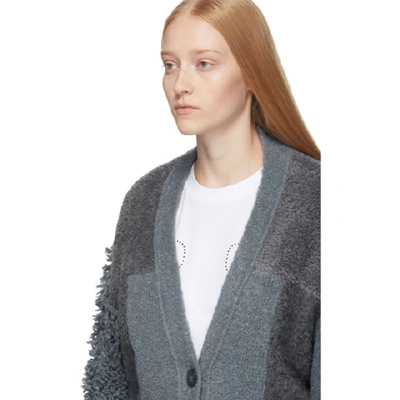 Shop Stella Mccartney Grey Faux-fur Mix Cardigan In 8491 Grey C