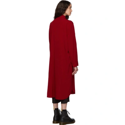 Shop Y's Ys Red Drape Shirt Dress In 1 Red