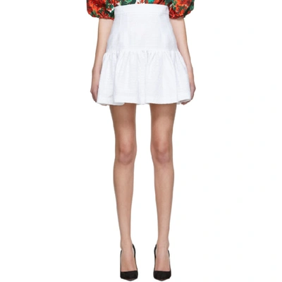 Shop Dolce & Gabbana Dolce And Gabbana White Jacquard Miniskirt In W0111 White