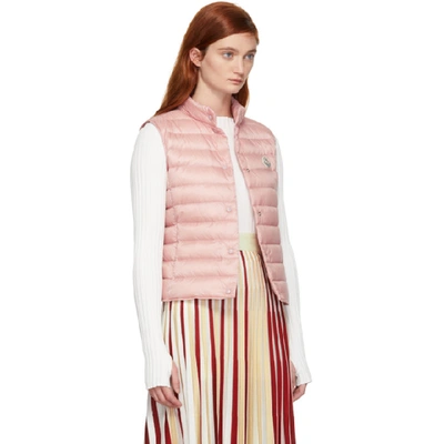 Shop Moncler Pink Down Liane Vest In 500 Pink