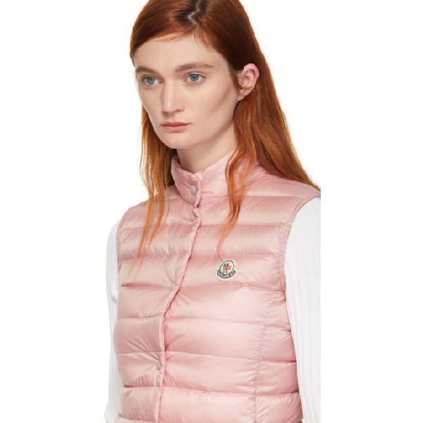 Moncler Liane Quilted Nylon Down Vest In 500 Pink | ModeSens