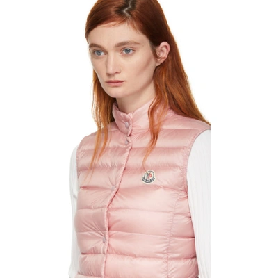 Shop Moncler Pink Down Liane Vest In 500 Pink