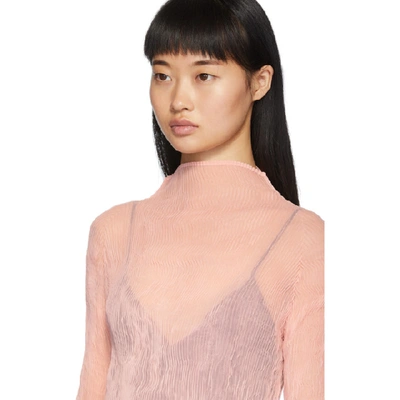 Shop Issey Miyake Pink Chiffon Twist Top In 21 Lgtpink