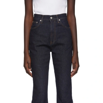 Shop Helmut Lang Indigo Femme Bootcut Jeans In Dk Indigo