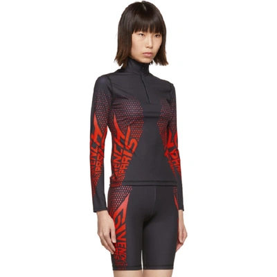 Shop Givenchy Black & Red Neoprene Zip-up Sweater In 009 Red