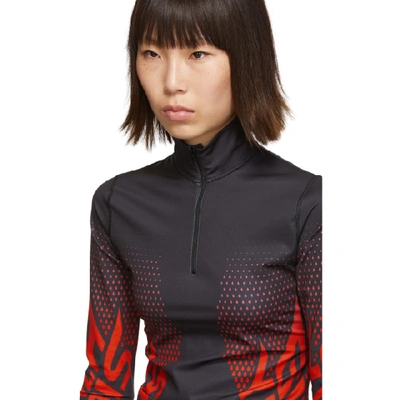 Shop Givenchy Black & Red Neoprene Zip-up Sweater In 009 Red