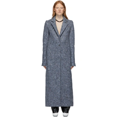 Shop Marina Moscone Blue U-haul Blanket Coat In Multi