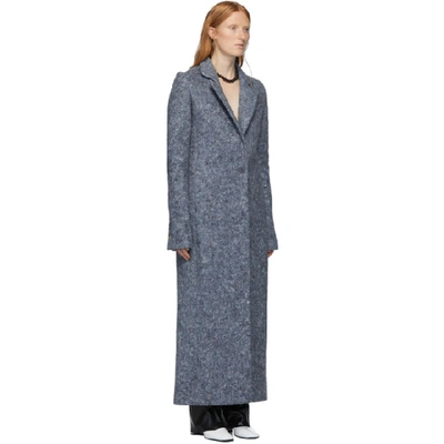 Shop Marina Moscone Blue U-haul Blanket Coat In Multi