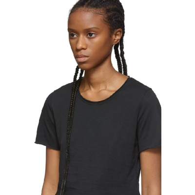 Shop Raquel Allegra Black Sueded Baby Jersey T-shirt In Solid Black