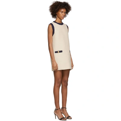 Shop Gucci Off-white Tweed Dress In 9299 Ivory