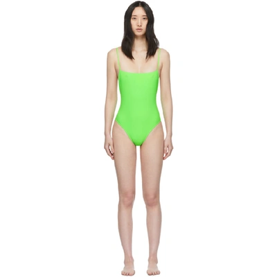 Shop Lido Green Otto One-piece Swimsuit In Acid Green