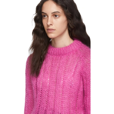 Shop Prada Pink Mohair Oversized Sweater In Fuchsia