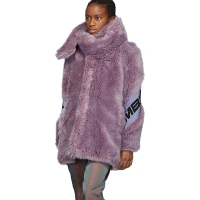 Shop Misbhv Purple Faux-fur Europa Coat In Lilac