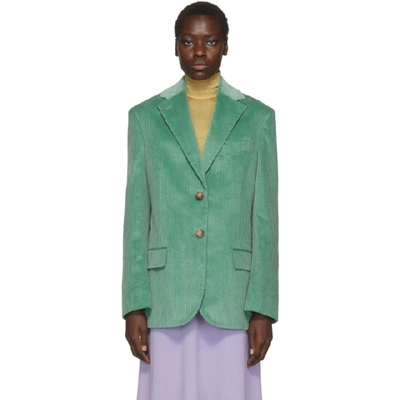 Shop Acne Studios Green Vintage Cord Blazer