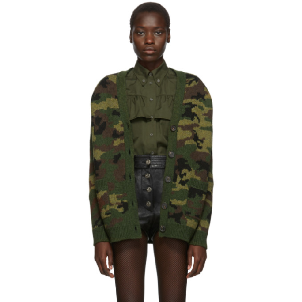 miu miu camo cardigan