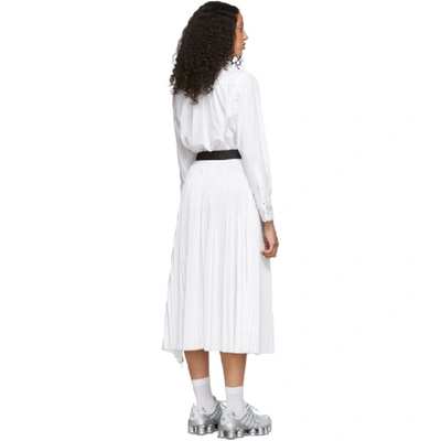 Shop Sacai White Shirting Dress In 101 White