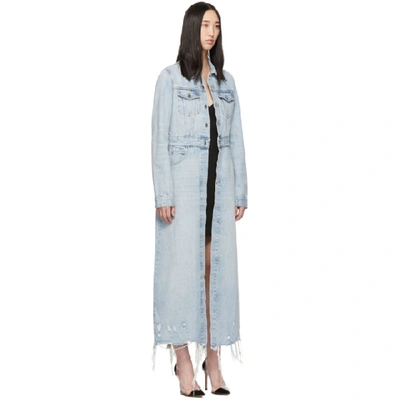 Shop Alexander Wang Blue Denim Fitted Trench Jacket