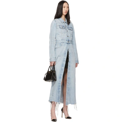 Shop Alexander Wang Blue Denim Fitted Trench Jacket