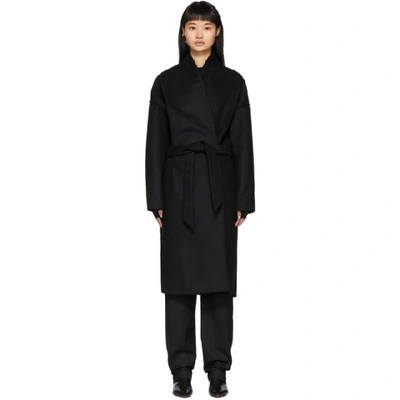 Shop Totême Toteme Black Chelsea Coat In 200 Black