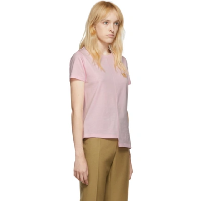 Shop Loewe Pink Asymmetric Anagram T-shirt In 7840 Plpink