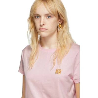 Shop Loewe Pink Asymmetric Anagram T-shirt In 7840 Plpink
