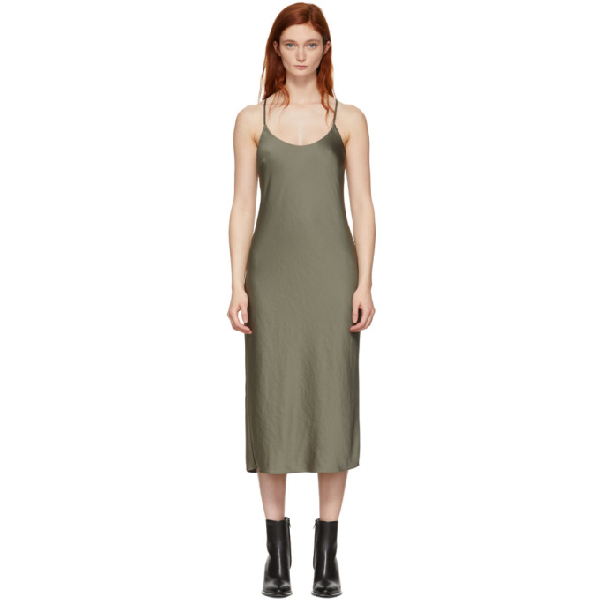 Alexander Wang T Alexanderwang T Khaki Wash And Go Light Open Back Dress In 309 Cargo Modesens