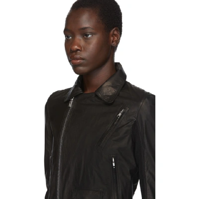 Shop Rick Owens Black Leather Stooges Jacket In 09 Black