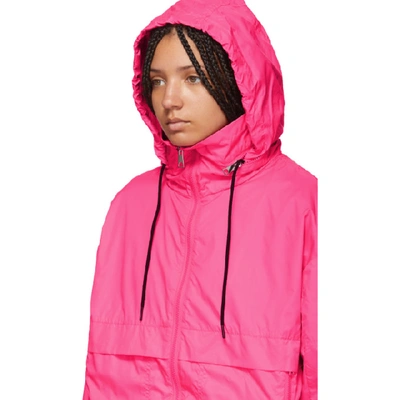 Shop Kenzo Pink Logo Windbreaker Jacket In 26 Deep Fus