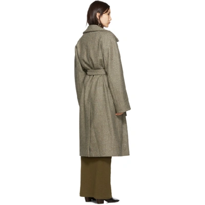 Shop Lemaire Beige Asymmetric Coat In 147 Nat Sla