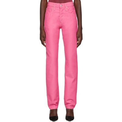 Shop Helmut Lang Pink Masculine Straight Jeans In Prism Pink