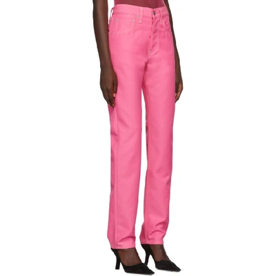 Shop Helmut Lang Pink Masculine Straight Jeans In Prism Pink