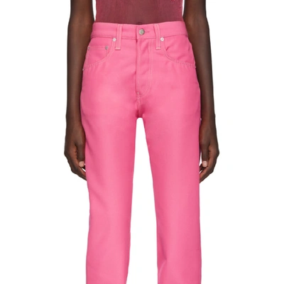 Shop Helmut Lang Pink Masculine Straight Jeans In Prism Pink